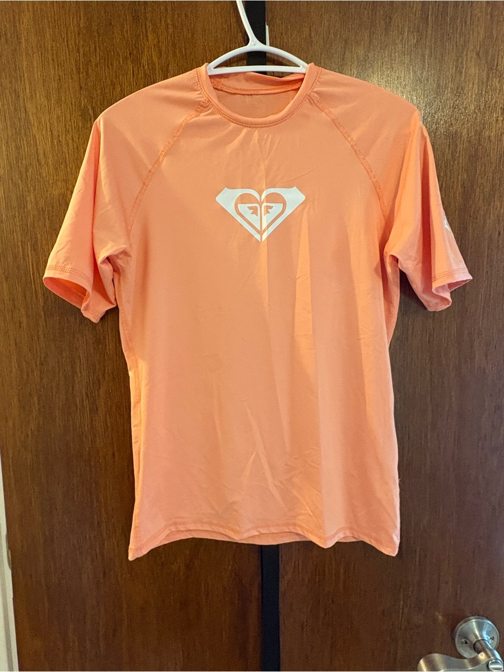 Roxy Coral Short-Sleeve Rash Guard with White Logo